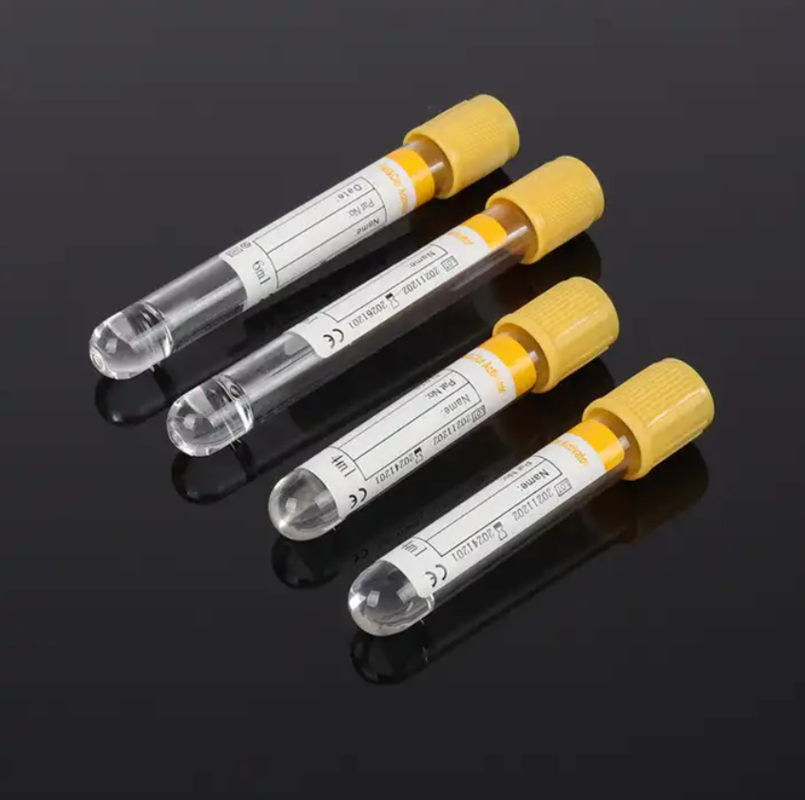 3ml-10ml Gel And Clot Activator Vacuum Blood Collection Tube with Yellow Top for Medical and Biochemical Tests