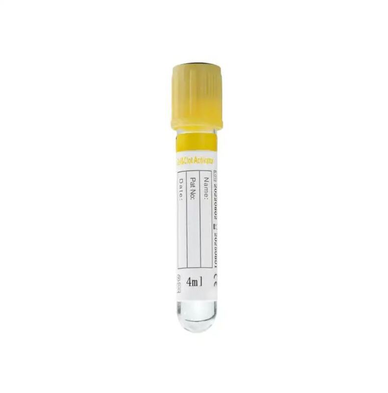 Yellow separation gel + coagulant single-use vacuum collection tube, used for obtaining high-quality serum samples