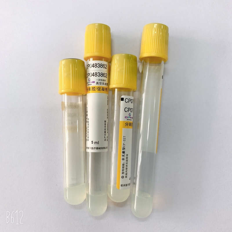 Serum Separating Yellow Cap vacuum blood colletion tube 5ml  Accurate Vacuum Draw Volume