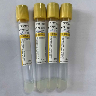 Máy kích hoạt khe gel Ống lấy máu chân không Nắp màu vàng