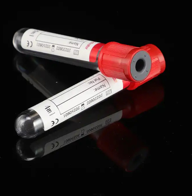 Phương tiện y tế 13 * 75mm 4ml ống thu máu đỏ với màu mũ vàng và chất kích hoạt cục máu đông