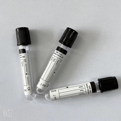 Mũ đen PET Kính Esr Ống lấy máu chân không Natri Citrate